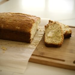 Sliced bread with butter